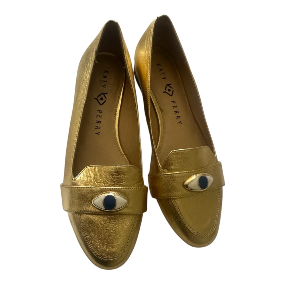 Katy Perry Collections Gold Metallic Eye Loafers - Picture 5 of 5